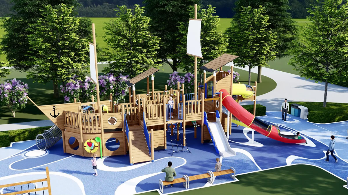 海盜船組合滑梯 海盜船組合滑梯